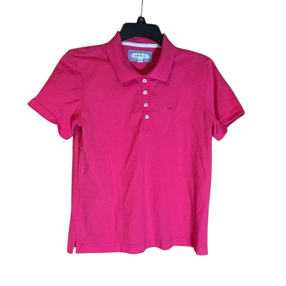 Orvis Womens Pink Polo Shirt Small Pima Cottonā Stretch Knit Bright Tennis Prep